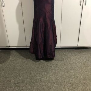 Burgundy satin long skirt